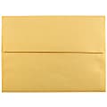 JAM Paper® Booklet Invitation Envelopes, A6, Gummed Seal, Stardream Metallic Gold, Pack Of 25