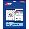 Avery® Glossy Permanent Labels With Sure Feed®, 94607-CGF10, Starburst, 1-3/4", Clear, Pack Of 200