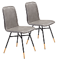 Zuo Modern Van Dining Chairs, Gray/Black/Gold, Set Of 2 Chairs