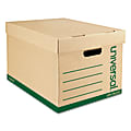 Universal® Recycled Medium-Duty Record Storage Box, Letter/Legal Files, Kraft/Green, 12/Carton 1 thumbnail image