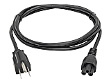 Eaton Tripp Lite Series 3-Slot Power Cord, NEMA 5-15P to C5 - Laptop/Notebook, 10A, 125V, 18 AWG, 10 ft. (3.05 m), Black - Power cable - IEC 60320 C5 to NEMA 5-15P (M) - AC 110 V - 10 ft - black