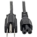 Eaton Tripp Lite Series 3-Slot Power Cord, NEMA 5-15P to C5 - Laptop/Notebook, 10A, 125V, 18 AWG, 10 ft. (3.05 m), Black - P013010 1 thumbnail image
