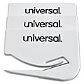 Universal® Letter Slitter Steel Hand Letter Openers With Concealed Blade, 2 1/2", White, Pack Of 3
