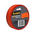 Scotch® Expressions Masking Tape, 3" Core, 1" x 20 Yd., Orange Diamond