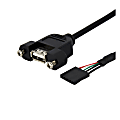 StarTech.com 1 ft Panel Mount USB Cable - USB A to Motherboard Header Cable F/F - Connect a panel-mountable USB port to your motherboard header. - usb header cable - panel mount usb - usb motherboard adapter -usb 2.0 internal cable