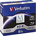 Verbatim M-Disc BD-R 25GB 4X with Branded Surface - 5pk Jewel Case Box - 120mm 1 thumbnail image