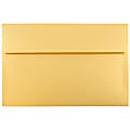 JAM Paper® Booklet Invitation Envelopes, A10, Gummed Seal, Gold Stardream Metallic, Pack Of 25