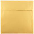 JAM Paper® Square Stardream Metallic Envelopes, 6" x 6", Gummed Seal, Gold, Pack Of 25