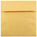 JAM Paper® Square Stardream Metallic Envelopes, 6 1/2" x 6 1/2", Gummed Seal, Gold, Pack Of 25