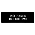 Alpine No Public Restrooms Signs, 3" x 9", Black, Pack Of 15 Signs