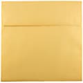 JAM Paper® Square Stardream Metallic Envelopes, 8 1/2" x 8 1/2", Gummed Seal, Gold, Pack Of 25