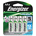 Energizer Recharge Power Plus Rechargeable AA Battery 4-Packs - For Multipurpose - Battery Rechargeable - AA - 2300 mAh - 1.2 V DC - 4 / Carton