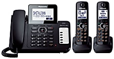 Panasonic DECT 6.0 1.90 GHz Cordless Phone - Black - 1 x Phone Line - Speakerphone - Answering Machine - Backlight
