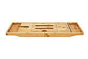 Mind Reader Premium Extendable Bamboo Bath Caddy, 1-5/8"H x 40-1/2"W x 8-1/2"D, Brown 1 thumbnail image