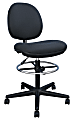 Realspace® Cosimo Fabric Mid-Back Drafting Stool, Black/Chrome 1 thumbnail image