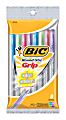 Bic Round Stic Grip Fashion Medium Point Ballpoint Pens, 8/PK