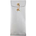 JAM Paper® Policy #10 Envelopes, Button & String Closure, Silver Stardream Metallic, Pack Of 25