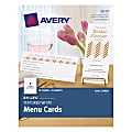 Avery® Textured Inkjet/Laser Menu Cards, 8 1/2" x 11", White, Pack Of 75