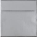 JAM Paper® Square Stardream Metallic Envelopes, 6 1/2" x 6 1/2", Gummed Seal, Silver, Pack Of 25