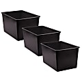 Teacher Created Resources Plastic Multi-Purpose Bin, Black, Pack Of 3 1 thumbnail image