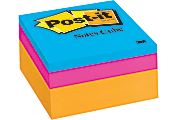 Post-it® Notes Memo Cubes, 3" x 3", Orange Wave, Pack Of 1 Cube