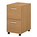 Bush Business Furniture Components 2 Drawer Mobile File Cabinet, Light Oak, Standard Delivery