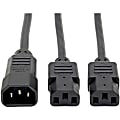 Eaton Tripp Lite Series C14 Male to C13 Female Splitter, PDU Style - C14 to 2x C13, 10A, 250V, 18 AWG, 6 ft. (1.83 m), Black - P0040062C13 1 thumbnail image
