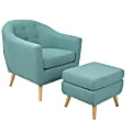LumiSource Rockwell Accent Chair And Ottoman Set, Teal/Brown