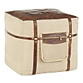 LumiSource Samson Pouf Ottoman, Sand/Espresso 1 thumbnail image