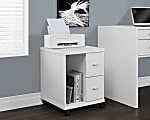 Monarch Specialties 18"D Vertical 2-Drawer Mobile Office File Cabinet, White 1 thumbnail image