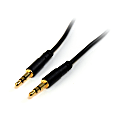 StarTech.com 1 ft Slim 3.5mm Stereo Audio Cable - M/M - Connect an iPhone® or other MP3 player to a car stereo