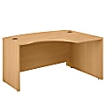 Bush Business Furniture Components L Bow Desk Right Handed, 60"W x 43"D, Light Oak, Premium Installation