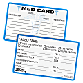 Tabbies™ Medical Information Cards, 6 7/8"H x 6 7/8"W x 2 1/4"D, Blue, Pack Of 25