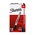 Sharpie® Fine Point Permanent Markers, Gray Barrel, Black Ink, Pack Of 12