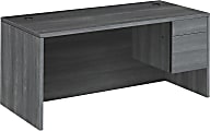 HON® 10500 66"W Right-Pedestal Computer Desk, Gray 1 thumbnail image
