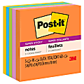 Post-it Super Sticky Notes, 3 in x 3 in, 5 Pads, 90 Sheets/Pad, 2x the Sticking Power, Energy Boost Collection