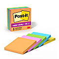 Post-it Super Sticky Notes, 3 in x 3 in, 5 Pads, 90 Sheets/Pad, 2x the Sticking Power, Energy Boost Collection