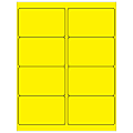 Tape Logic® Permanent Labels, LL179YE, Rectangle, 4" x 2 1/2", Fluorescent Yellow, Case Of 800