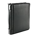 FranklinCovey® Leather 3-Ring Binder With Top Handle, 1" Rings, Black 1 thumbnail image