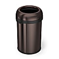 simplehuman® Bullet Open Trash Can, 30 Gallons, Dark Bronze Steel