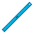 JAM Paper® Non-Skid Stainless-Steel Ruler, 12", Blue 1 thumbnail image