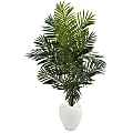 Nearly Natural Paradise Palm 66”H Artificial Tree With Planter, 66”H x 38”W x 26”D, Green/White 1 thumbnail image
