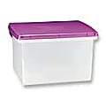 Eldon® SpaceMaker™ Letter/Legal File Box, 11"H x 13 1/2"W x 17 7/8"D, Clear With Purple Lid 1 thumbnail image