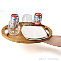 Mind Reader Bamboo Round Serving Tray, 15 3/4" x 12", Brown 1 thumbnail image