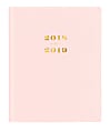 Day Designer For Blue Sky™ Bookbound Weekly/Monthly Planner, 10" x 8", Solid Blush, July 2018 to June 2019