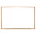 Ghent Melamine Dry-Erase Whiteboard, 24" x 36", Wood Frame With Brown Finish