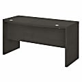 Office by Kathy Ireland® Echo 60"W Bow-Front Desk, Charcoal Maple, Standard Delivery