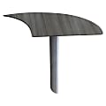 Mayline Medina - Curved Desk Extension - 1" Work Surface, 28" x 47" x 29.5" - Beveled Edge - Material: Steel, Polyvinyl Chloride (PVC) Edge - Finish: Gray, Laminate, Silver Base