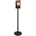 Deflecto Double-Sided Sign Stand, 56"H x 12 9/10"W x 12 9/10"D, Black