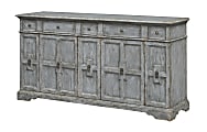 Coast to Coast Rae 5-Door Storage Credenza, 37”H x 73"W x 20"D, Paulette Blue Gray 1 thumbnail image